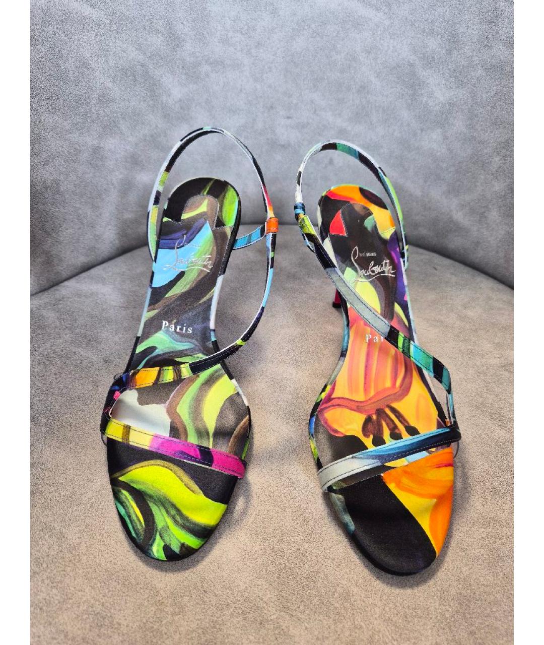 CHRISTIAN LOUBOUTIN Мульти текстильные босоножки, фото 2