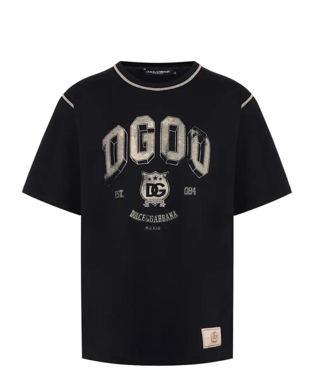 DOLCE&GABBANA Черная хлопковая футболка, фото 1