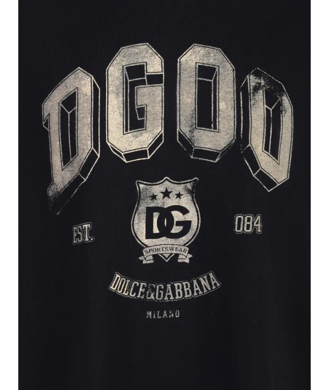 DOLCE&GABBANA Черная хлопковая футболка, фото 3