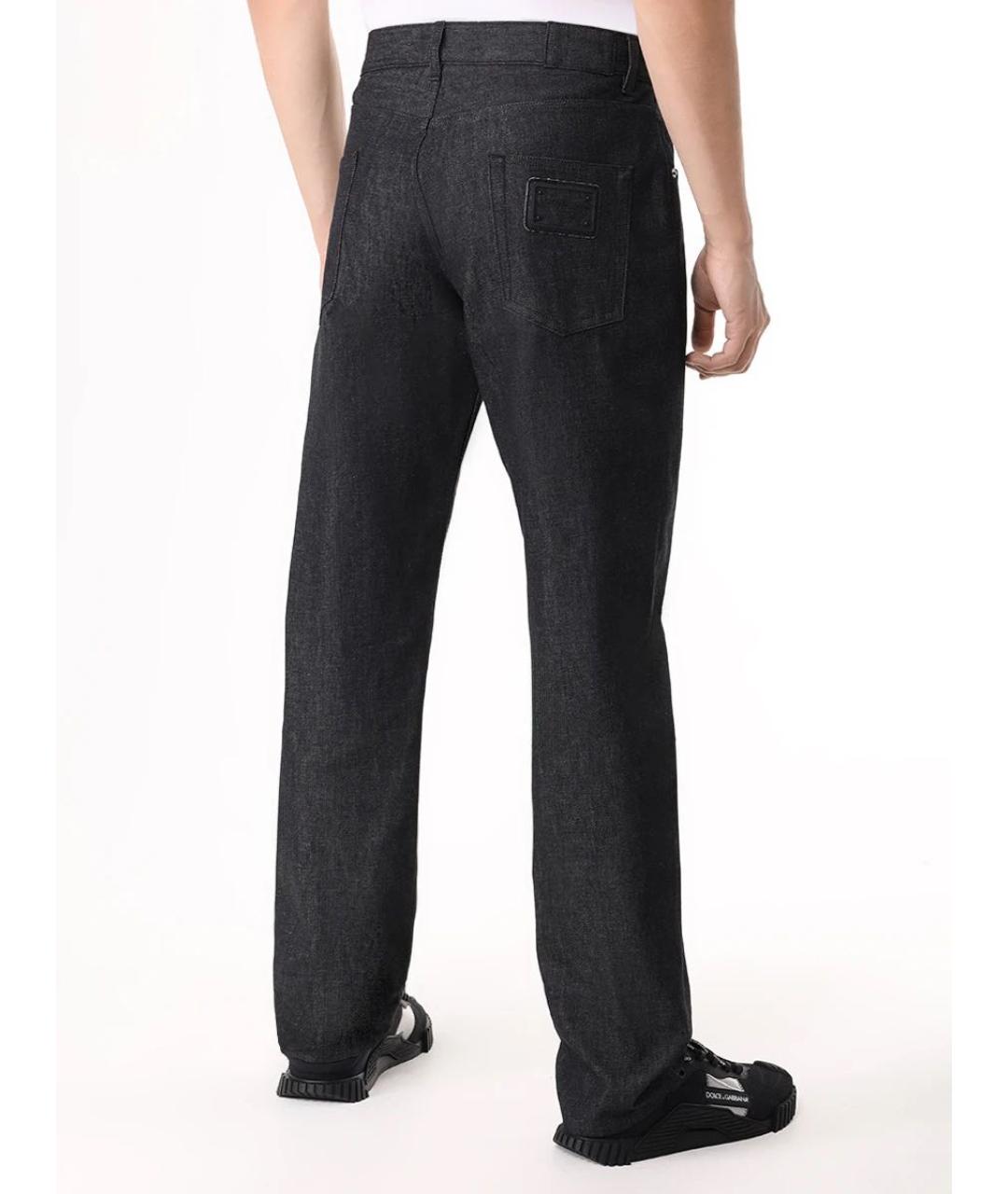 DOLCE&GABBANA Антрацитовые хлопковые прямые джинсы, фото 3