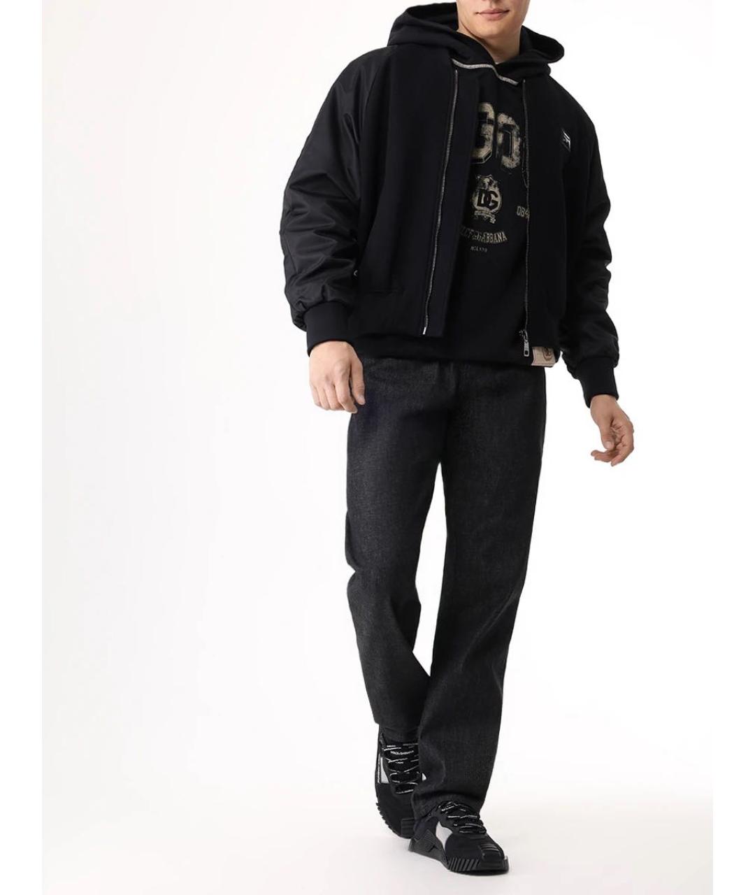DOLCE&GABBANA Антрацитовые хлопковые прямые джинсы, фото 5