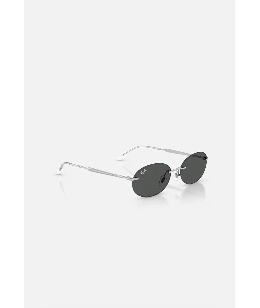 RAY BAN Серебряные металлические солнцезащитные очки, фото 4