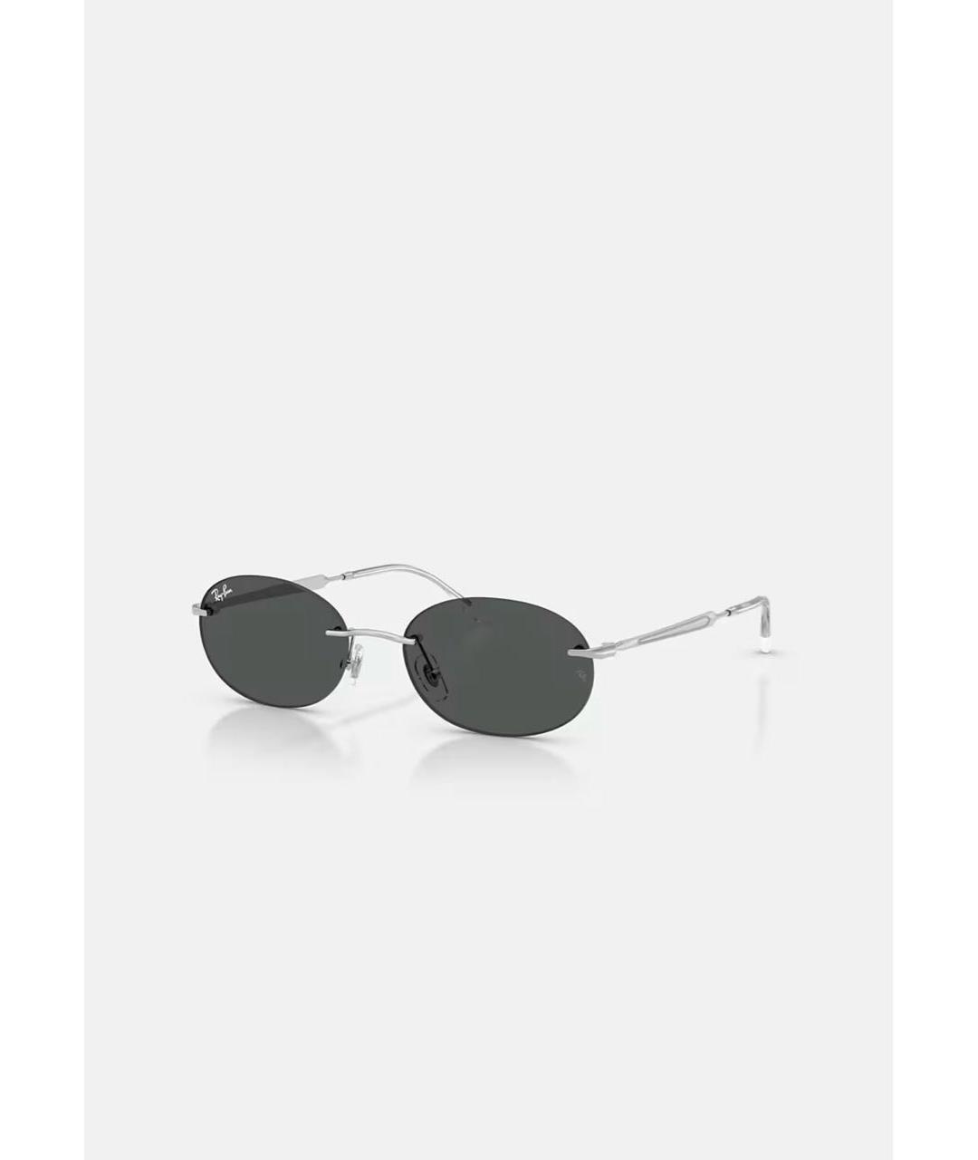 RAY BAN Серебряные металлические солнцезащитные очки, фото 2