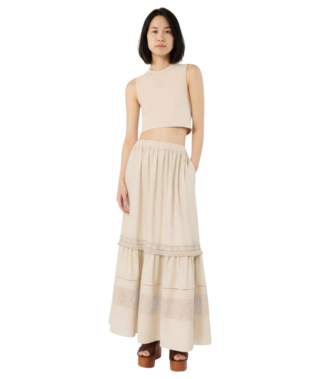 WEEKEND MAX MARA Бежевая вискозная майка, фото 2