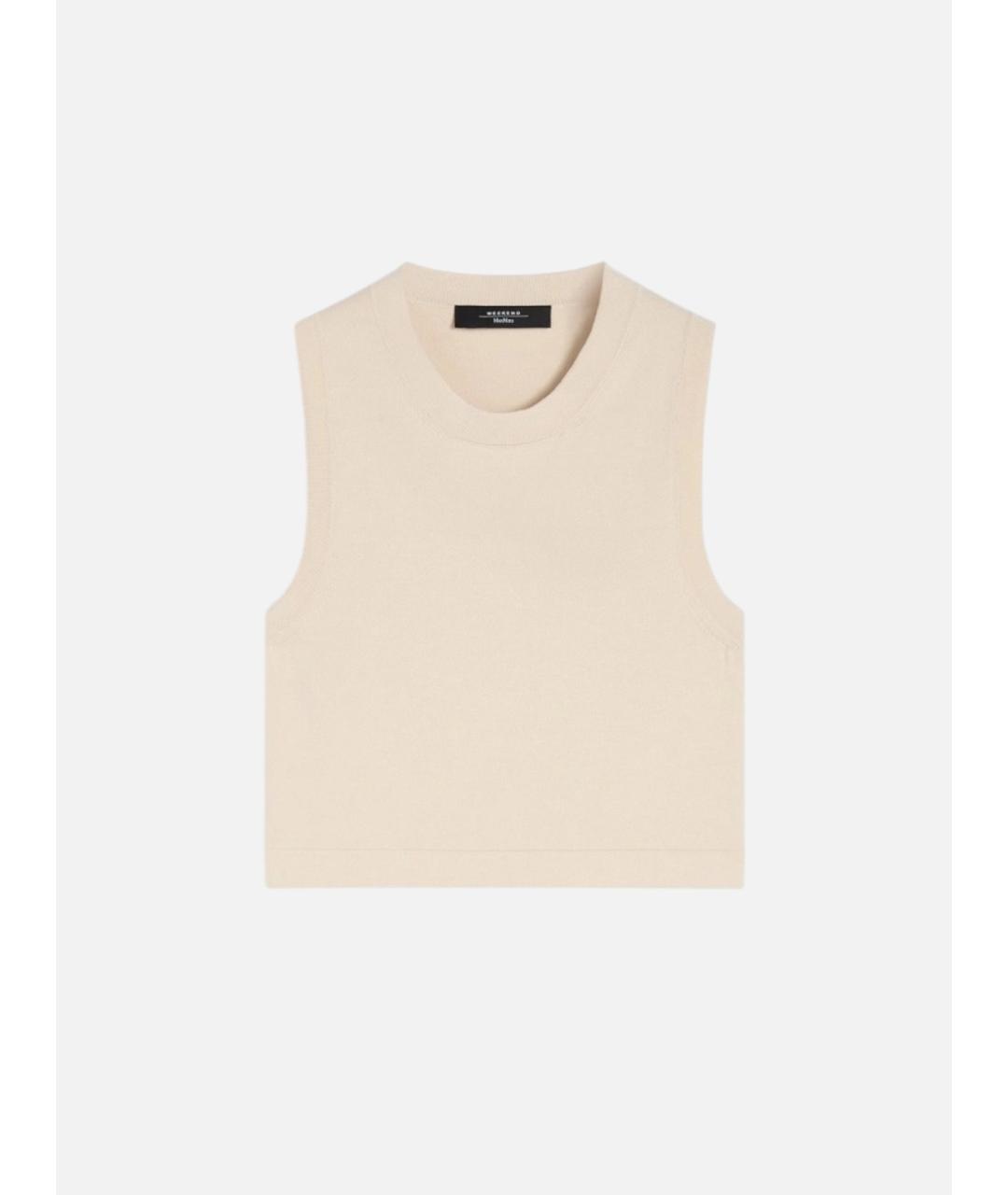 WEEKEND MAX MARA Бежевая вискозная майка, фото 1