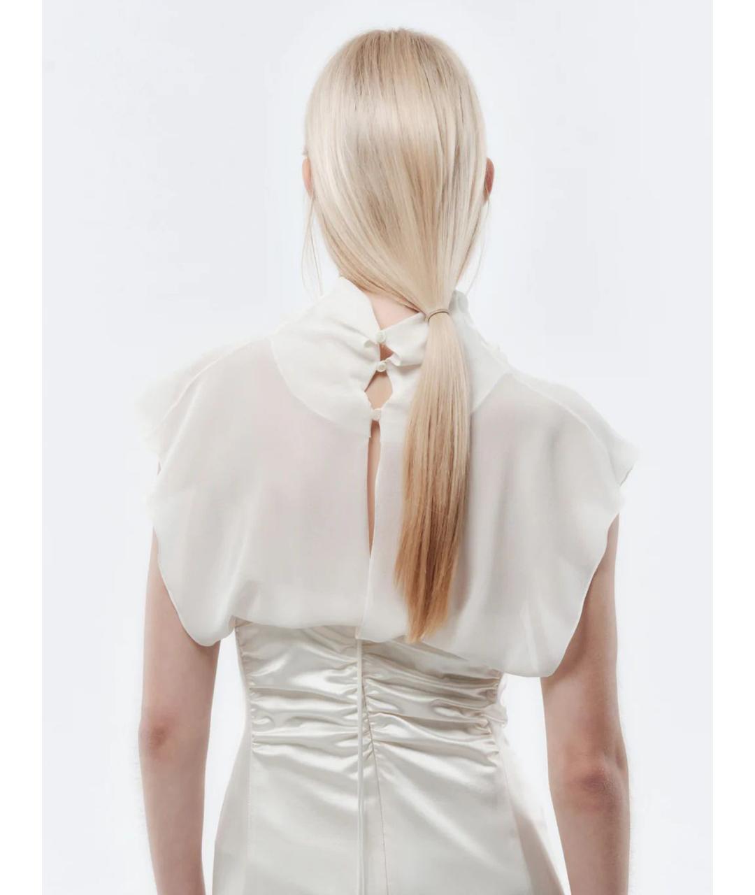 Carven Белое хлопковое коктейльное платье, фото 5