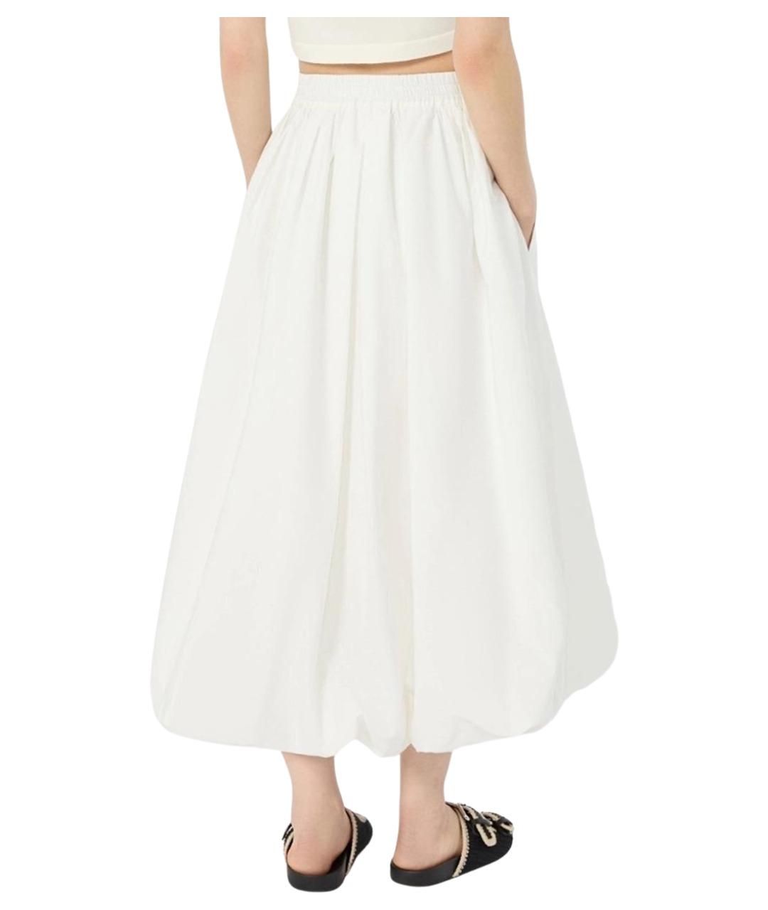 WEEKEND MAX MARA Белая хлопковая юбка миди, фото 4