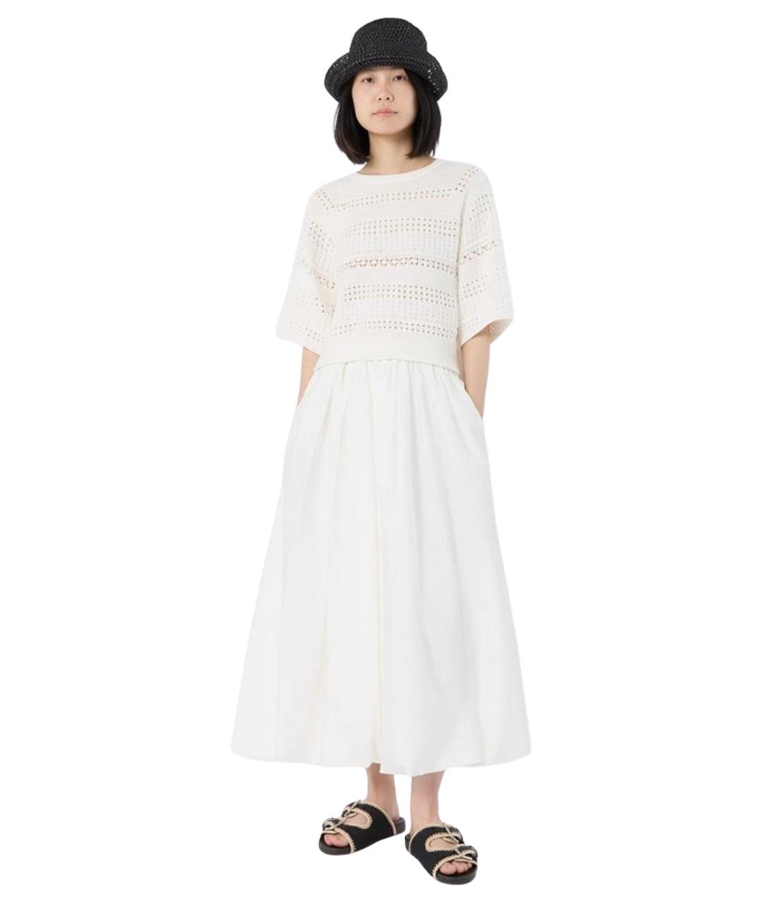 WEEKEND MAX MARA Белый хлопковый джемпер / свитер, фото 2