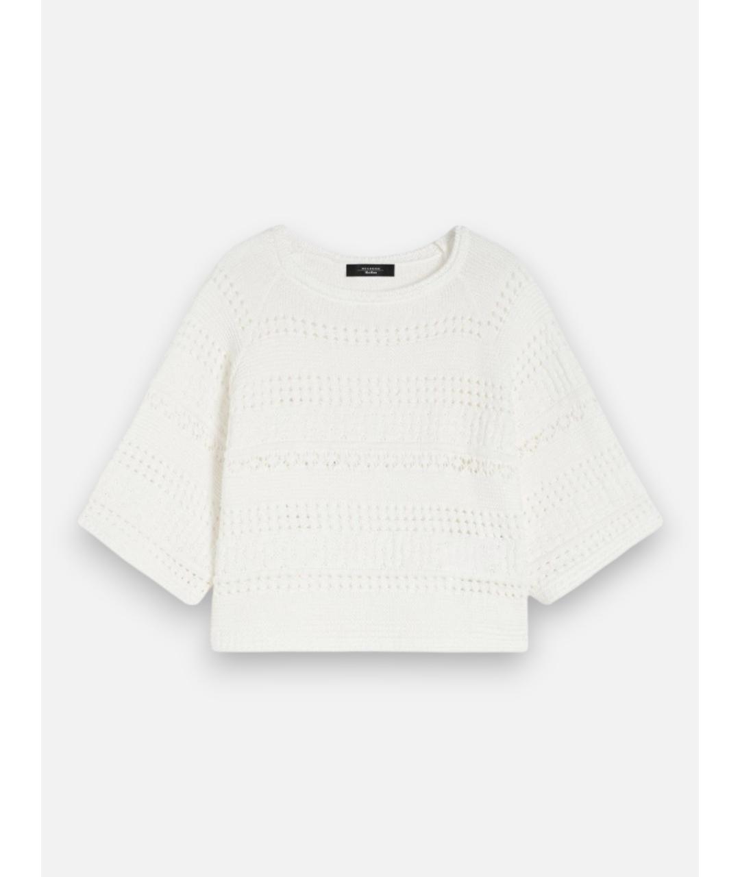 WEEKEND MAX MARA Белый хлопковый джемпер / свитер, фото 1