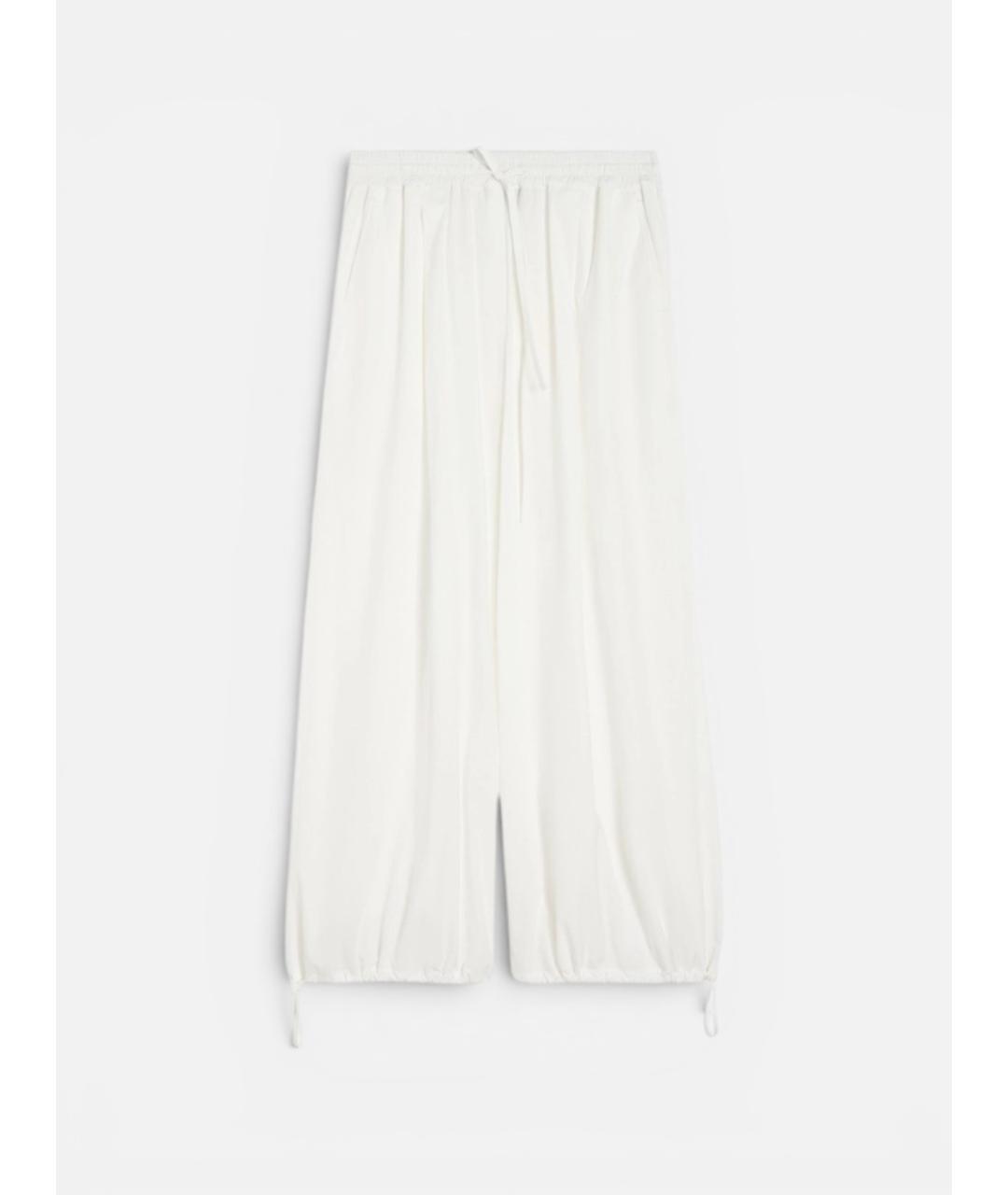 WEEKEND MAX MARA Белые хлопковые прямые брюки, фото 1