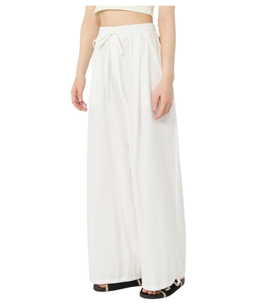 WEEKEND MAX MARA Белые хлопковые прямые брюки, фото 5