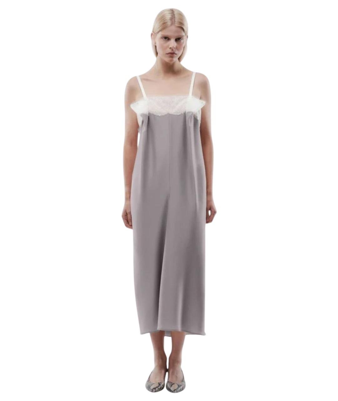 Carven Серое шелковое повседневное платье, фото 1