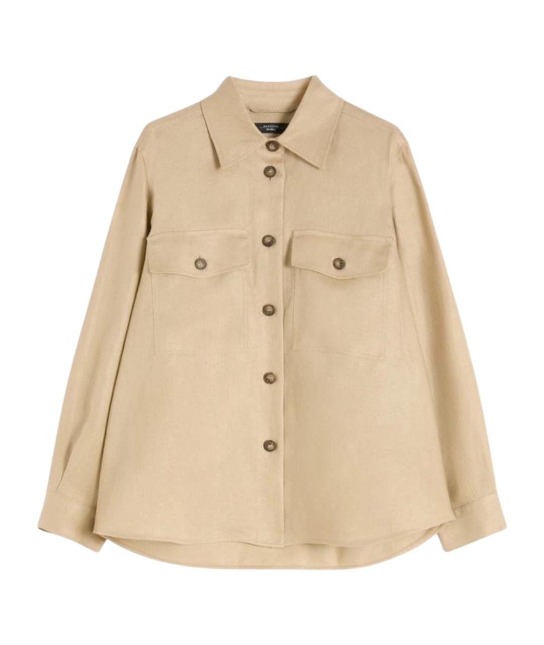 WEEKEND MAX MARA Бежевая льняная рубашка, фото 1