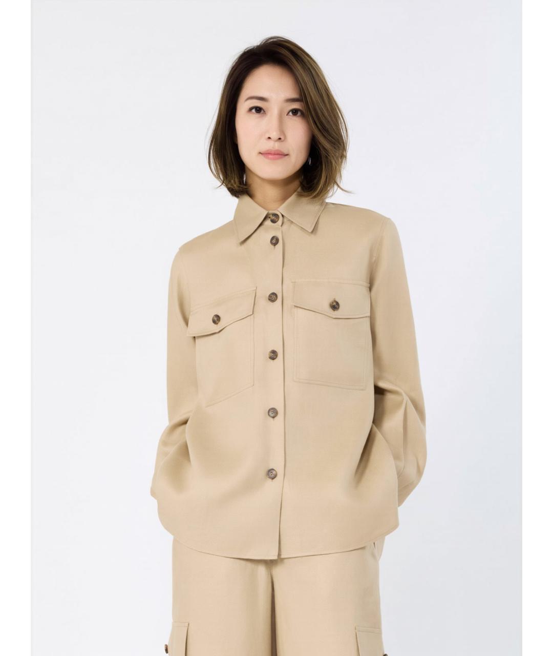 WEEKEND MAX MARA Бежевая льняная рубашка, фото 3