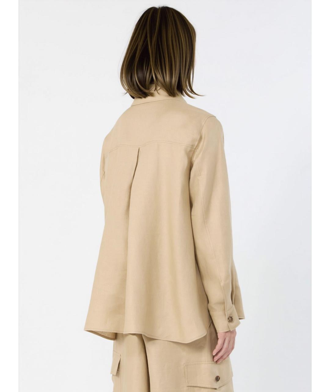 WEEKEND MAX MARA Бежевая льняная рубашка, фото 4