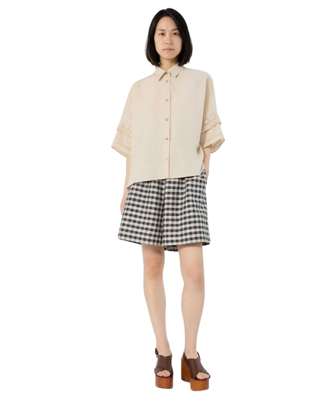 WEEKEND MAX MARA Бежевая льняная рубашка, фото 2