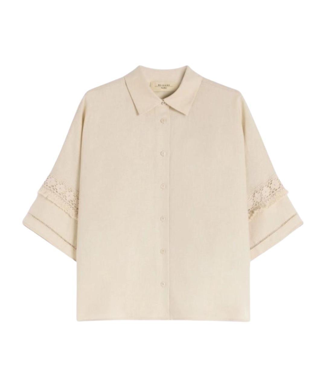 WEEKEND MAX MARA Бежевая льняная рубашка, фото 1