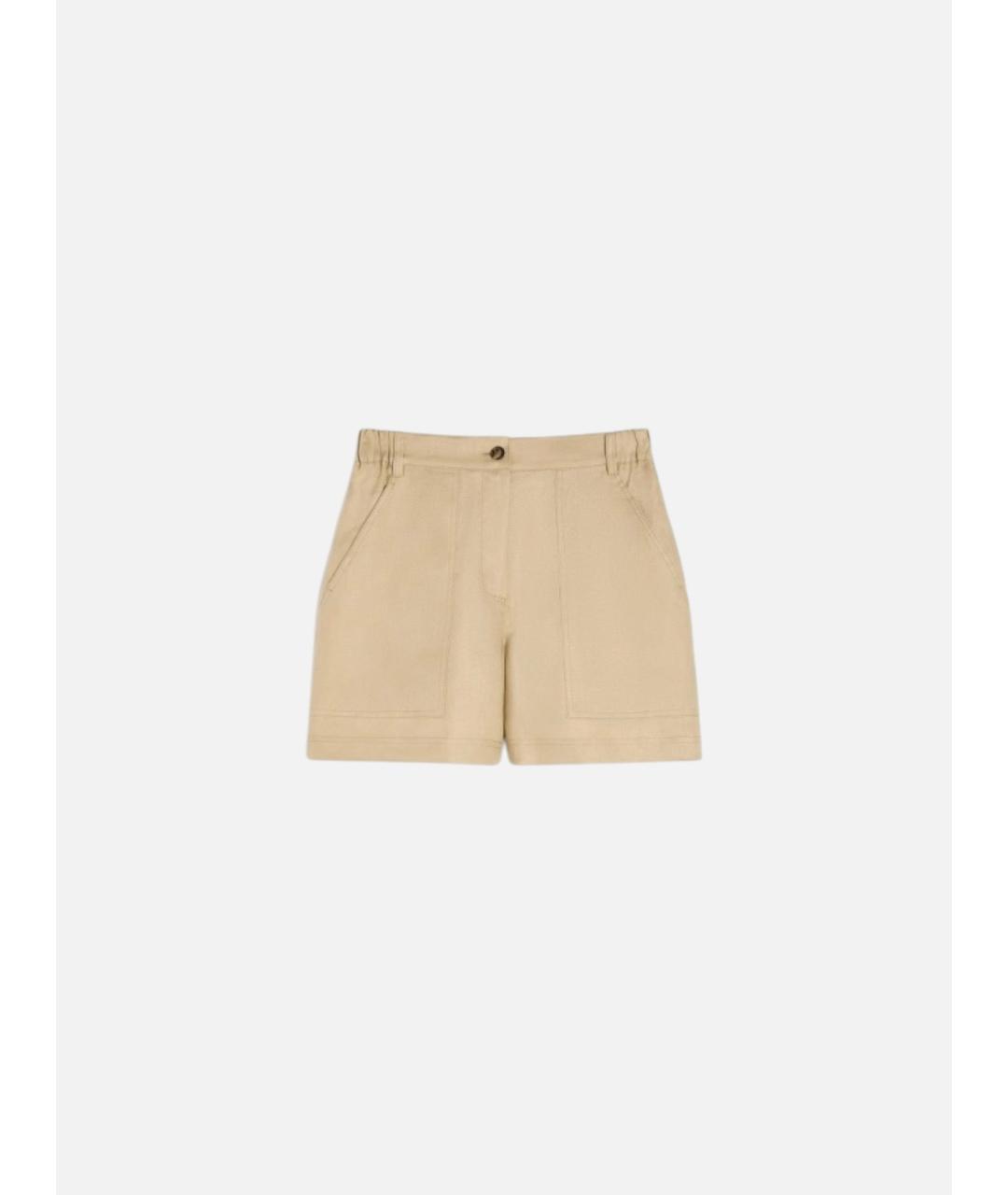 WEEKEND MAX MARA Бежевые льняные шорты, фото 1