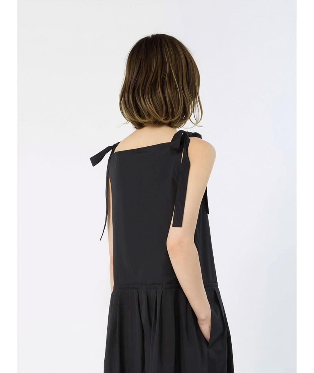 WEEKEND MAX MARA Черный хлопковый комбинезон, фото 4