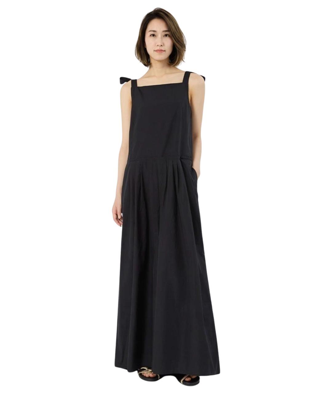WEEKEND MAX MARA Черный хлопковый комбинезон, фото 2