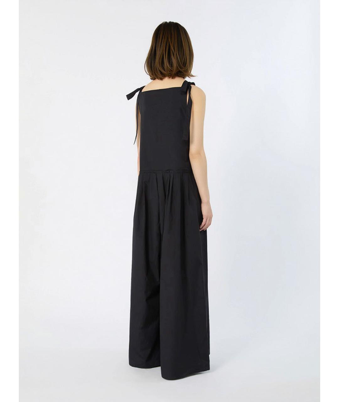 WEEKEND MAX MARA Черный хлопковый комбинезон, фото 3
