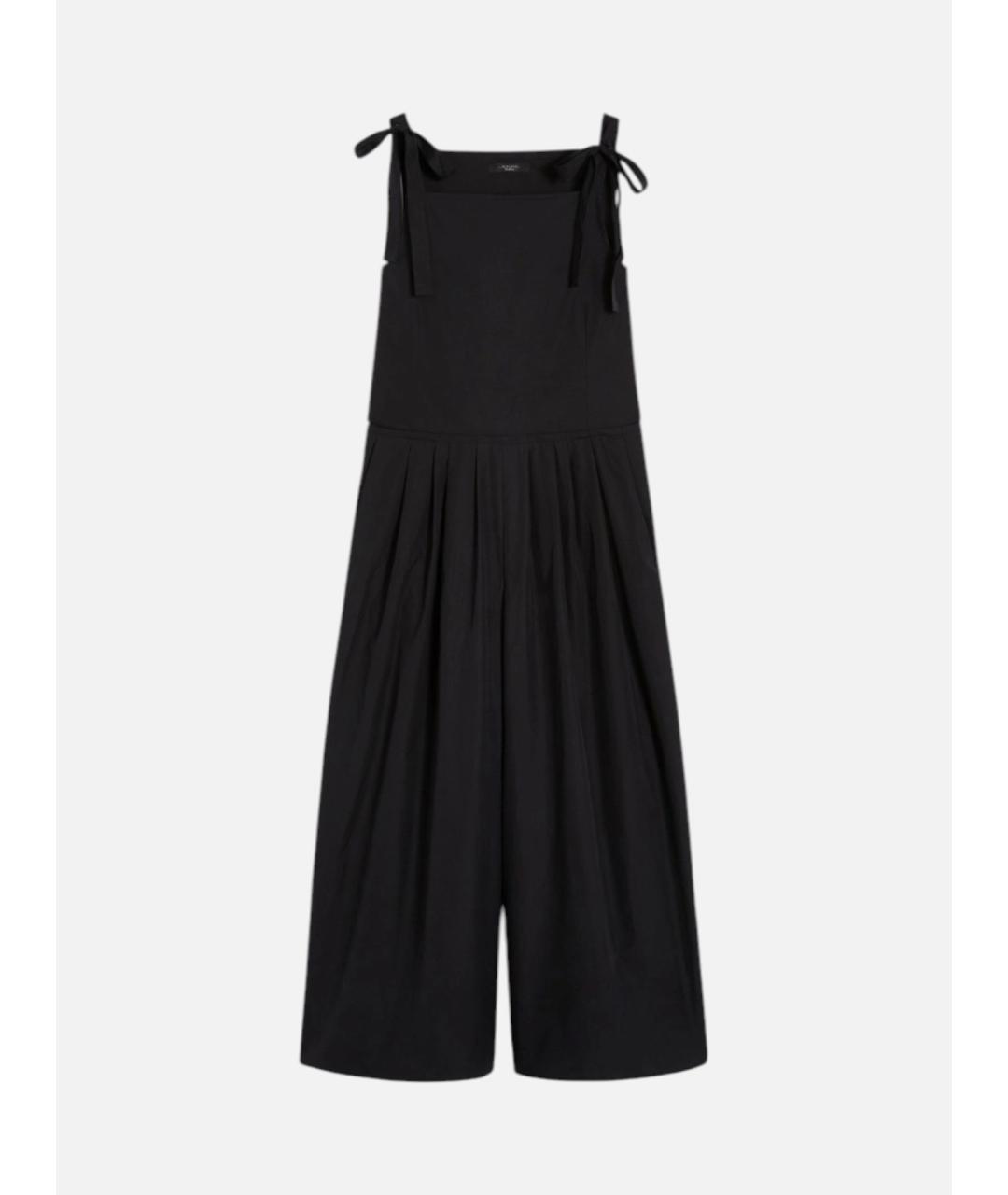 WEEKEND MAX MARA Черный хлопковый комбинезон, фото 1
