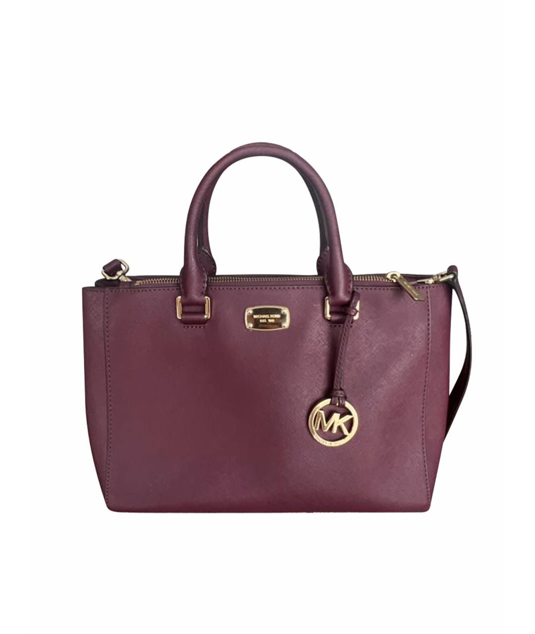 MICHAEL KORS Бордовая кожаная сумка с короткими ручками, фото 1