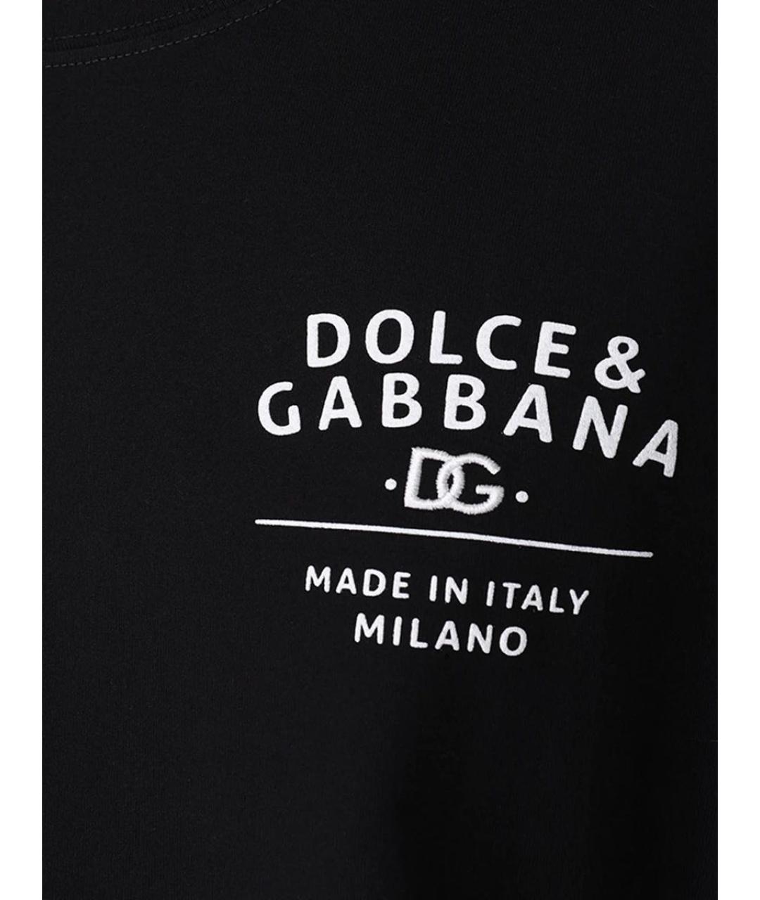 DOLCE&GABBANA Черная хлопковая футболка, фото 4