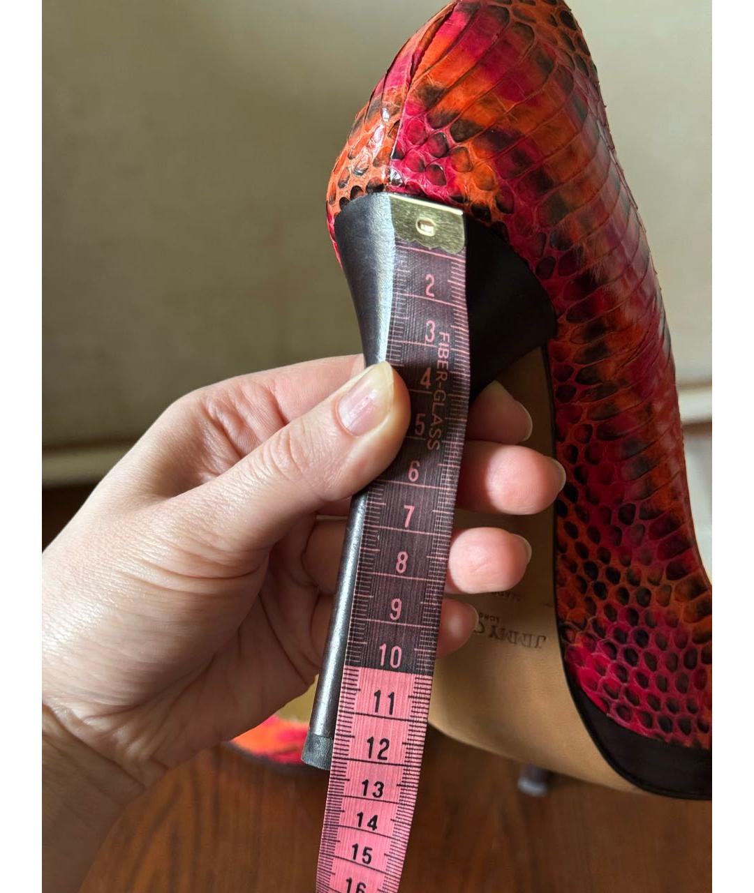 JIMMY CHOO Красные туфли из экзотической кожи, фото 7