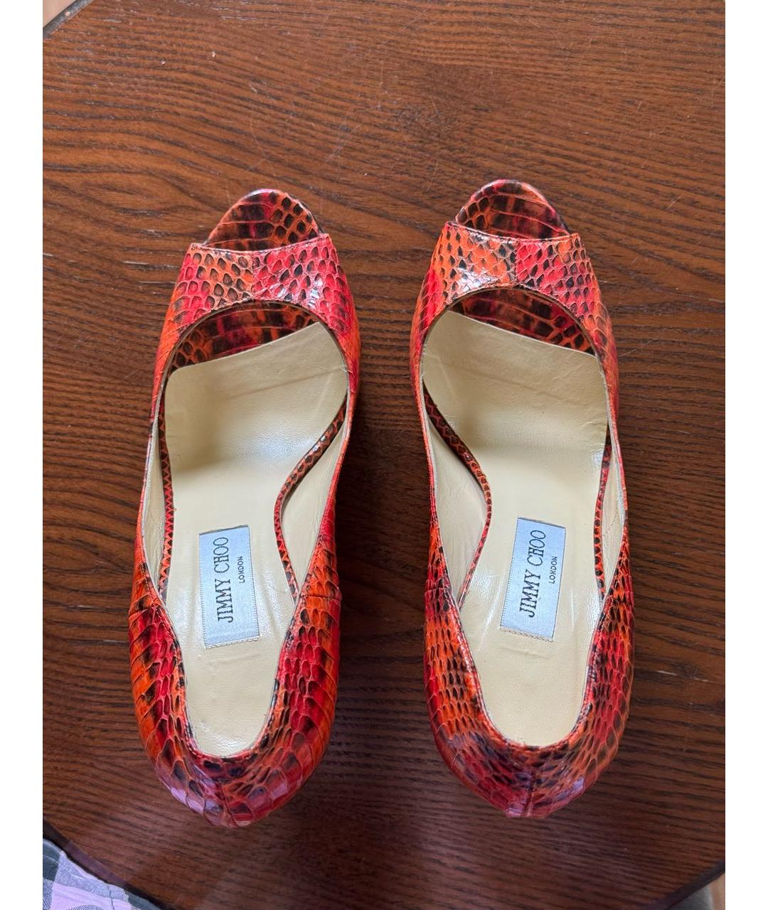 JIMMY CHOO Красные туфли из экзотической кожи, фото 3