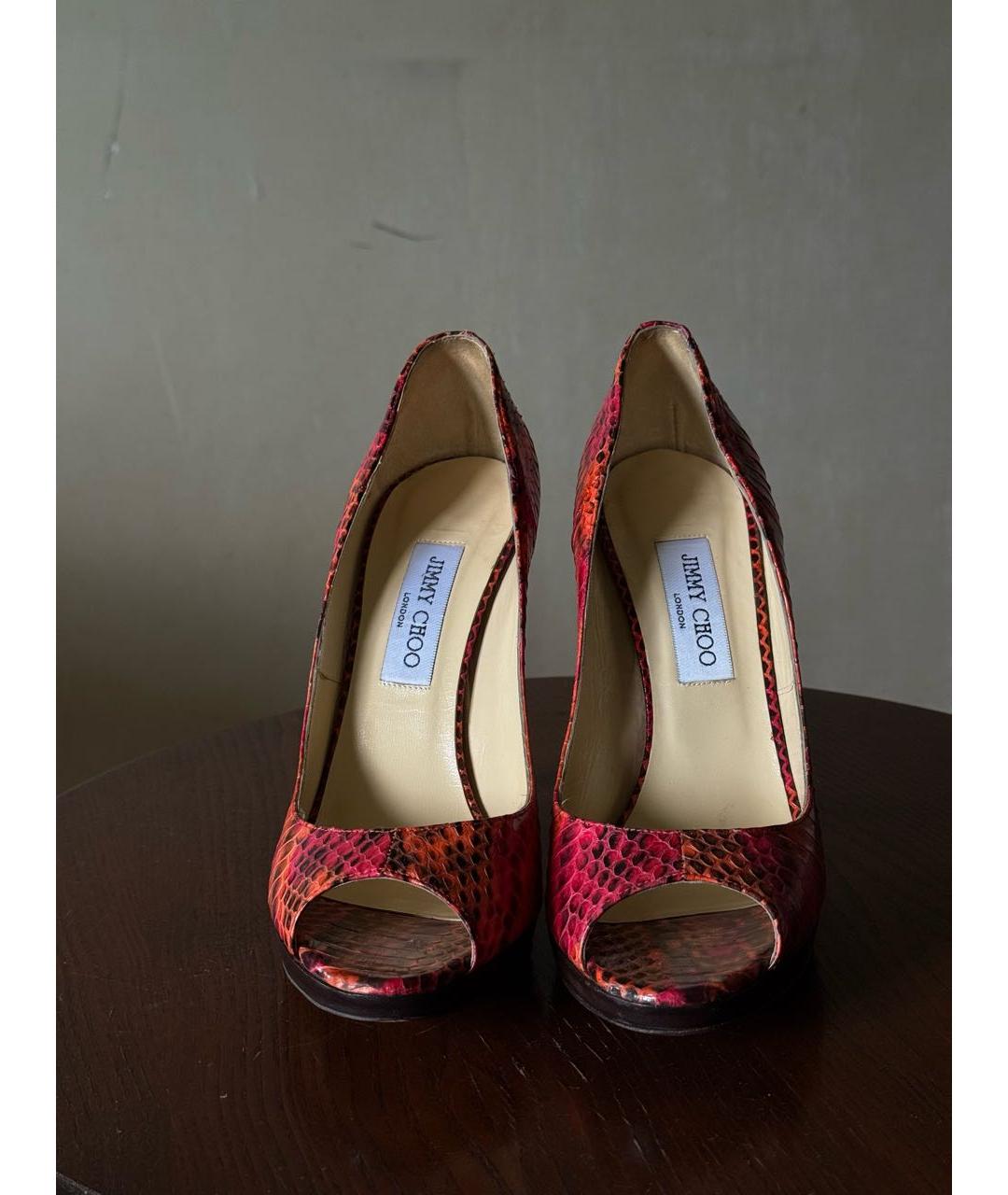 JIMMY CHOO Красные туфли из экзотической кожи, фото 2