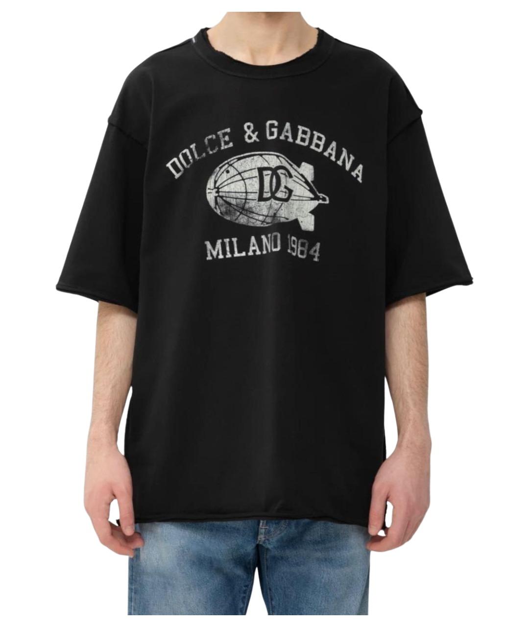DOLCE&GABBANA Черная хлопковая футболка, фото 1