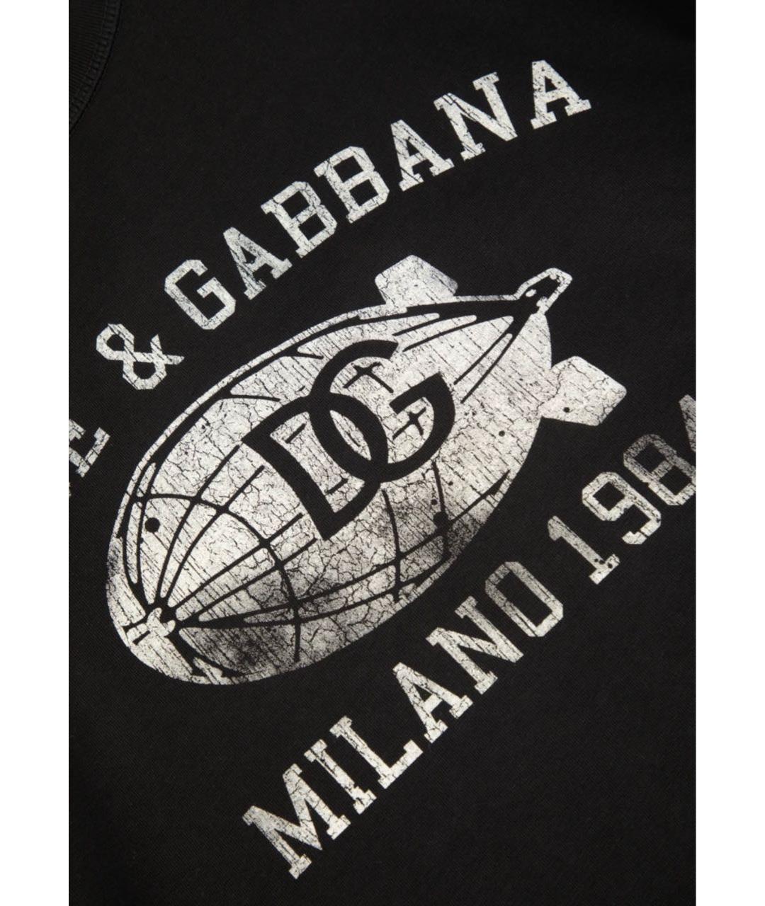 DOLCE&GABBANA Черная хлопковая футболка, фото 4