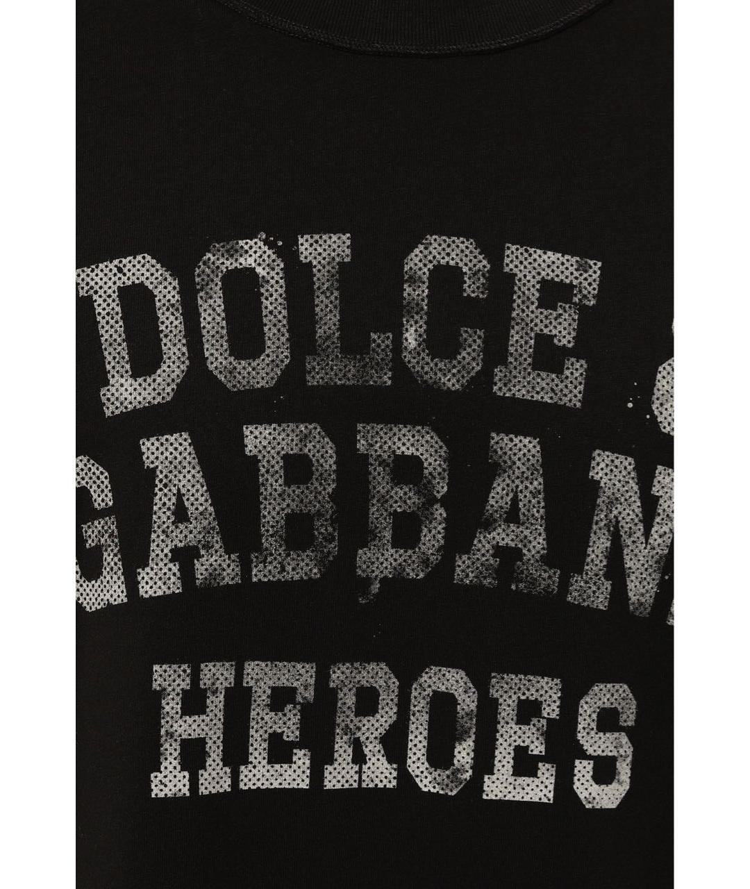 DOLCE&GABBANA Черная хлопковая футболка, фото 4