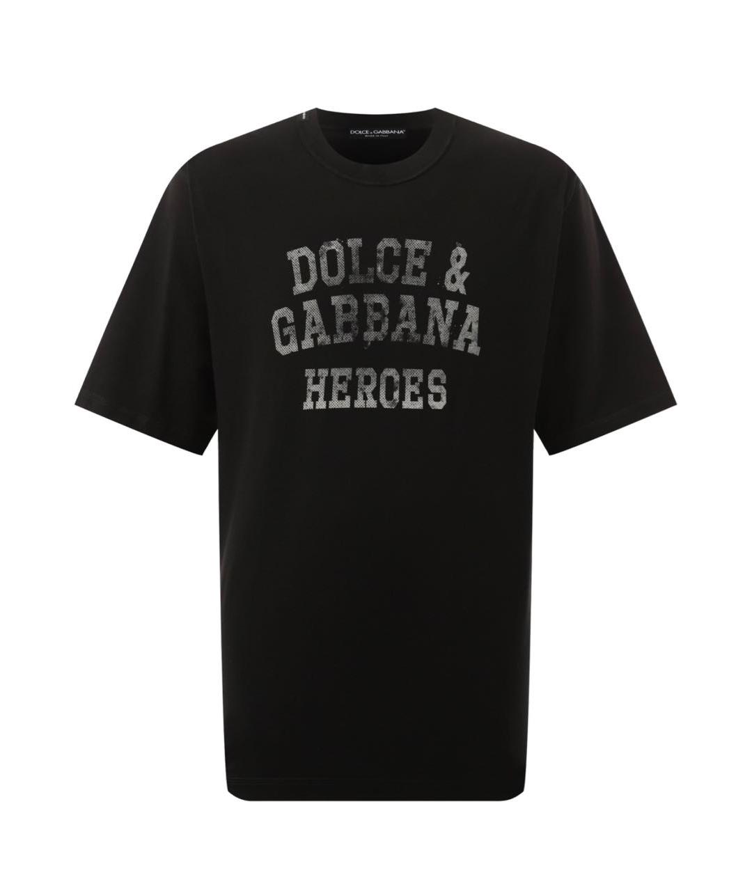 DOLCE&GABBANA Черная хлопковая футболка, фото 1