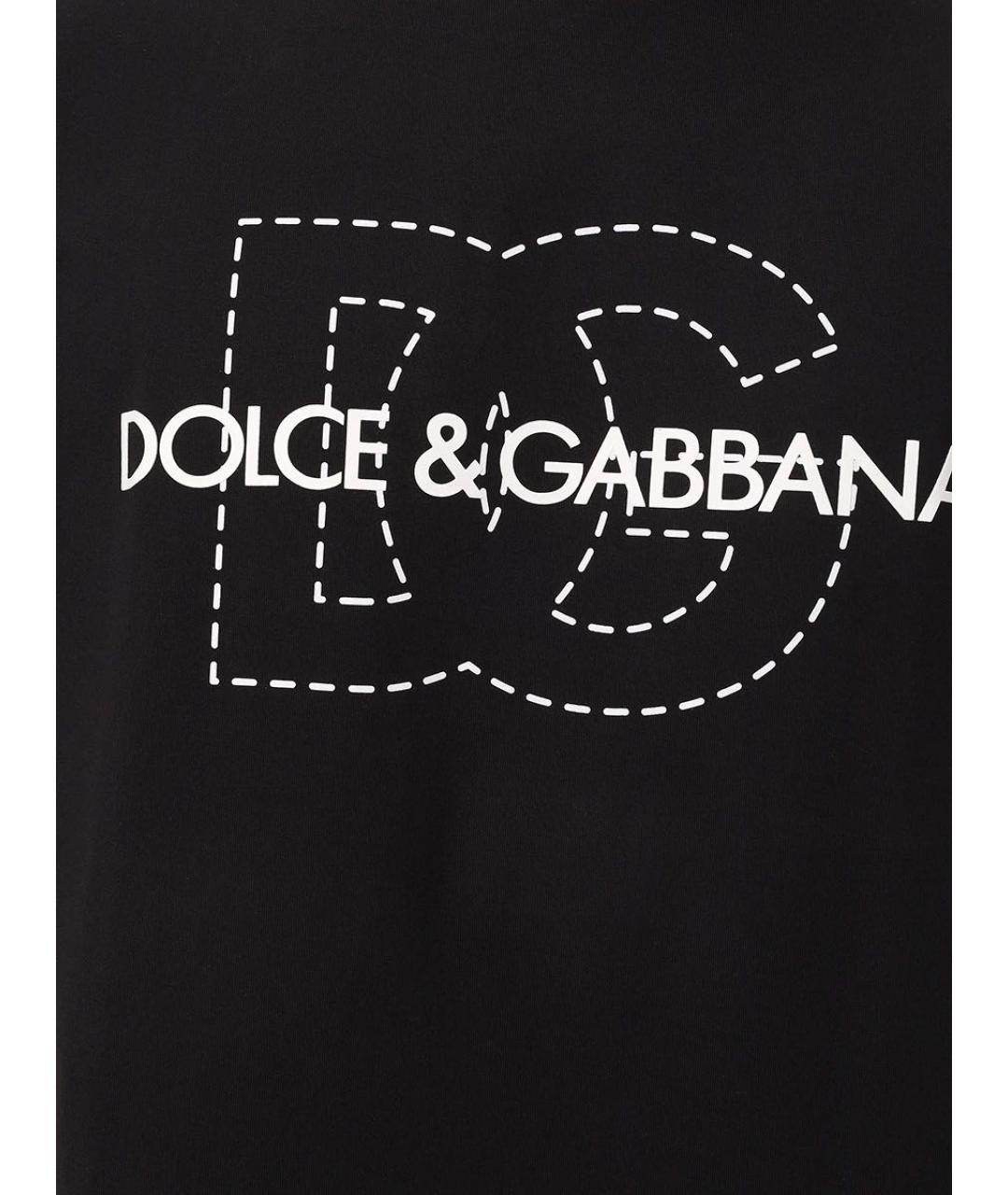 DOLCE&GABBANA Черная хлопковая футболка, фото 4
