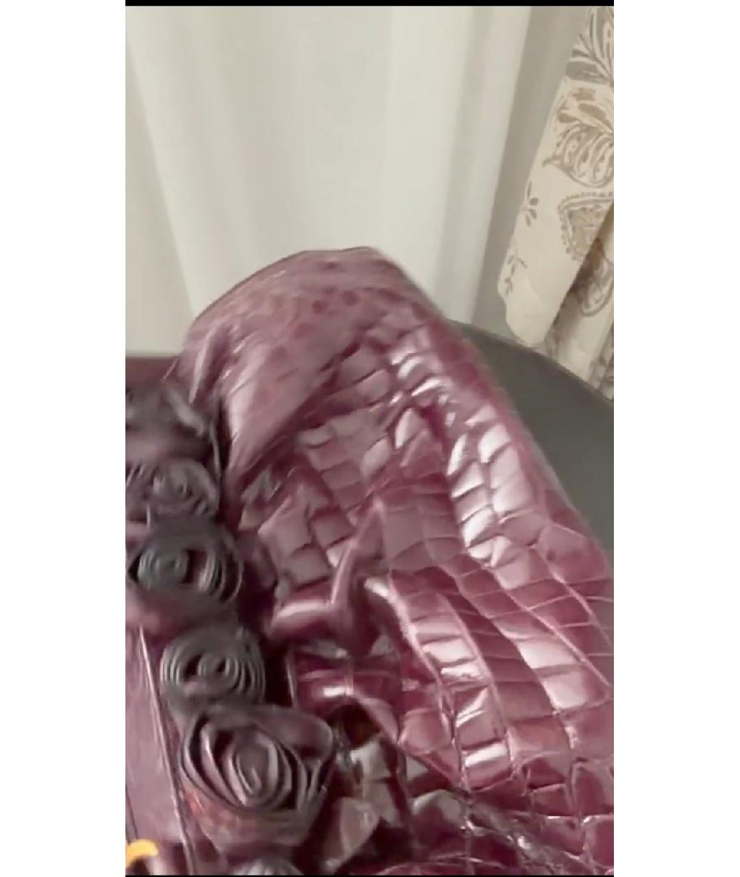 VERSACE Фиолетовая сумка с короткими ручками из экзотической кожи, фото 5