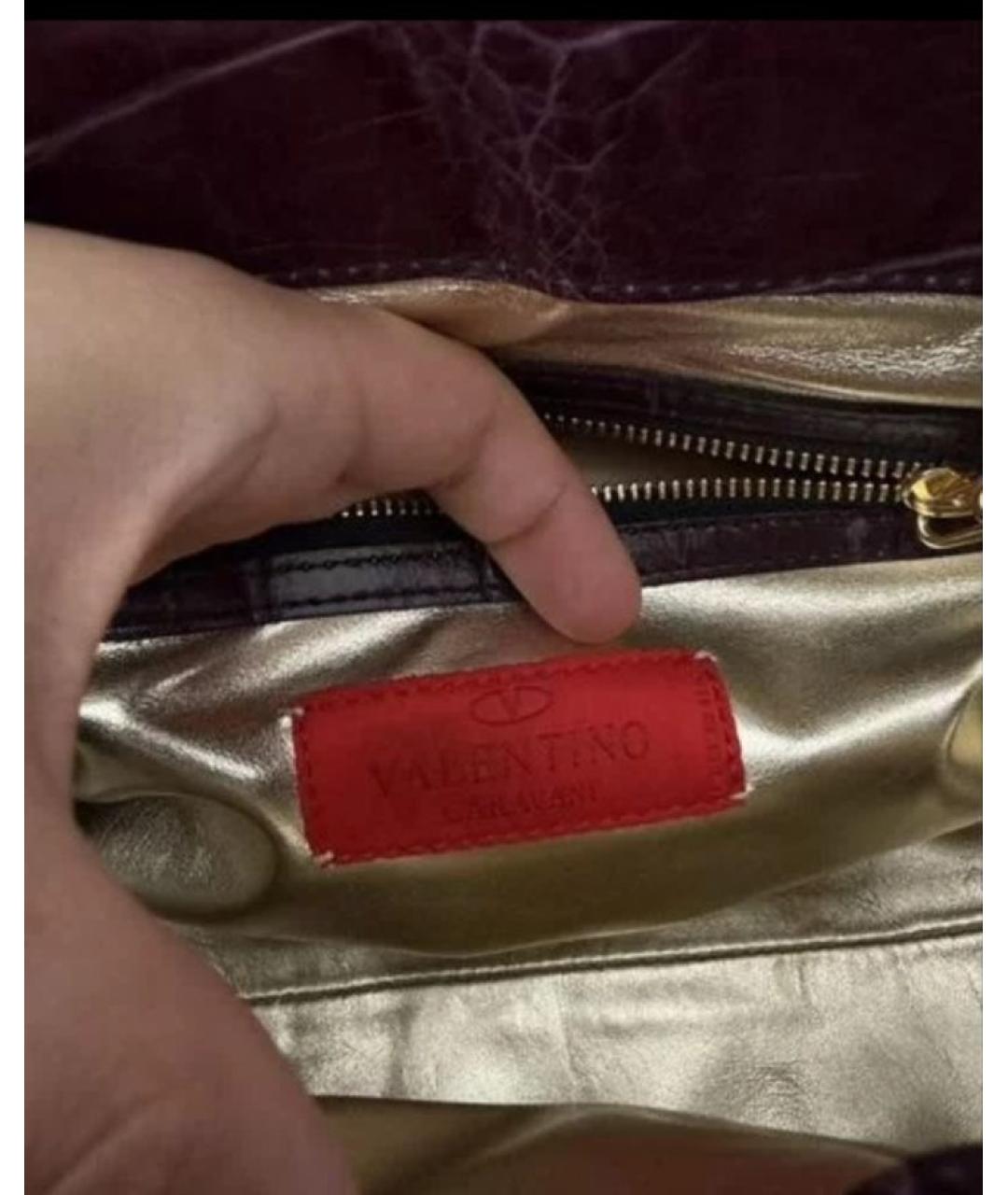 VERSACE Фиолетовая сумка с короткими ручками из экзотической кожи, фото 6