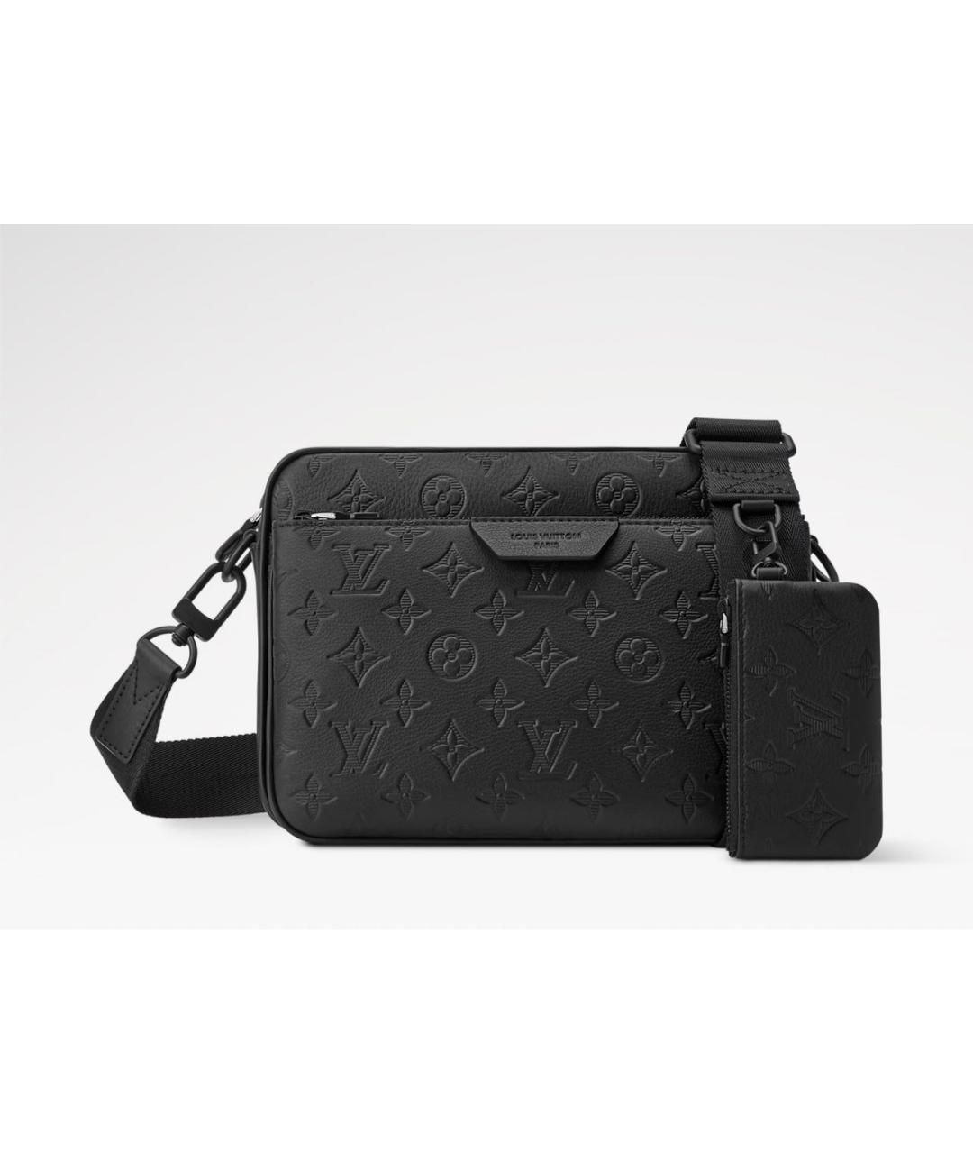 LOUIS VUITTON Черная кожаная сумка на плечо, фото 5