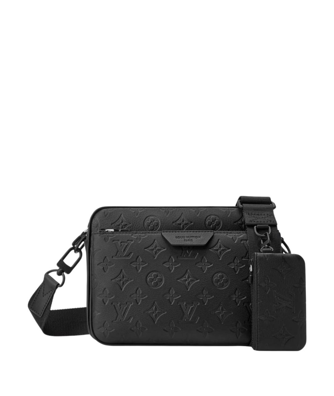 LOUIS VUITTON Черная кожаная сумка на плечо, фото 1