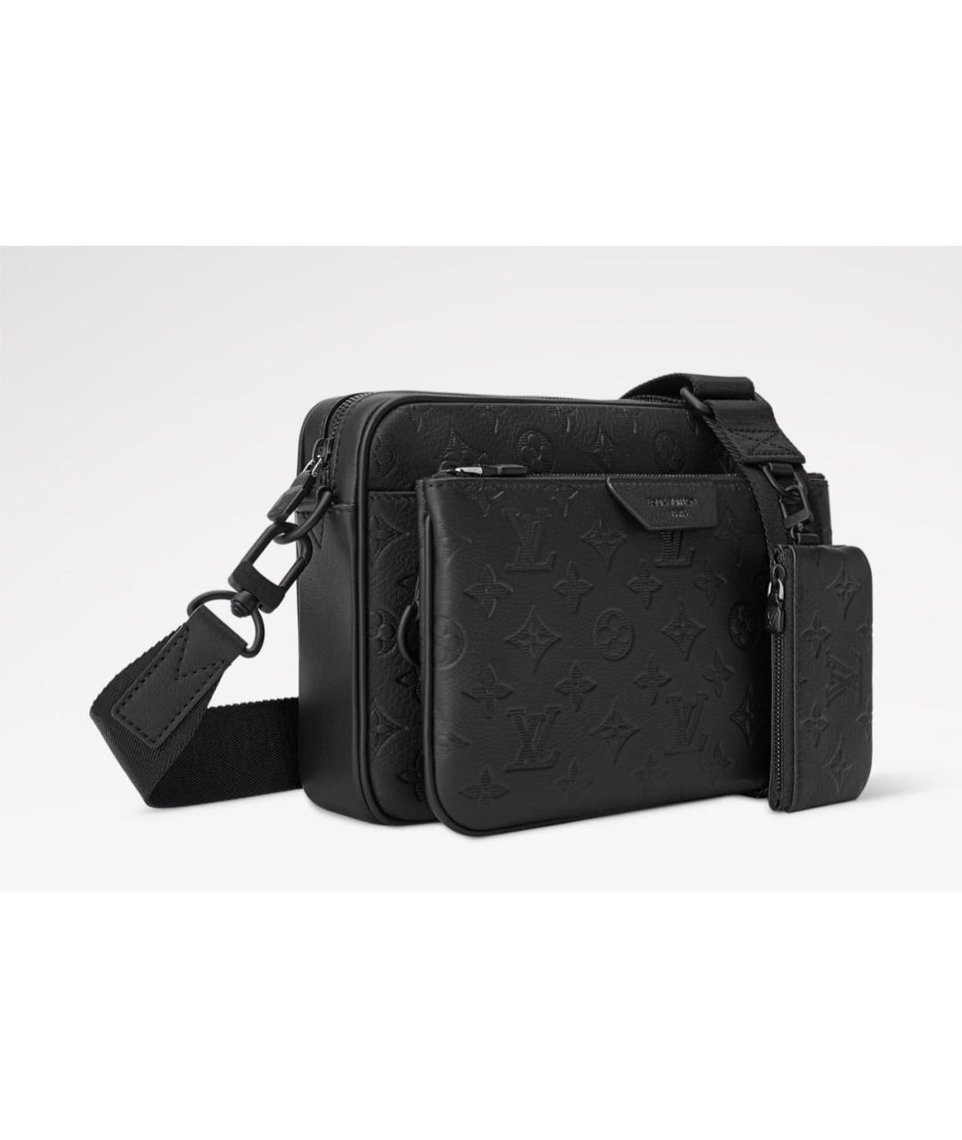 LOUIS VUITTON Черная кожаная сумка на плечо, фото 2