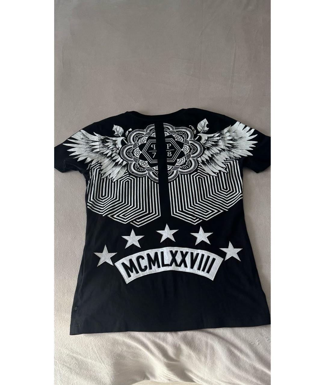 PHILIPP PLEIN Черная хлопковая футболка, фото 2
