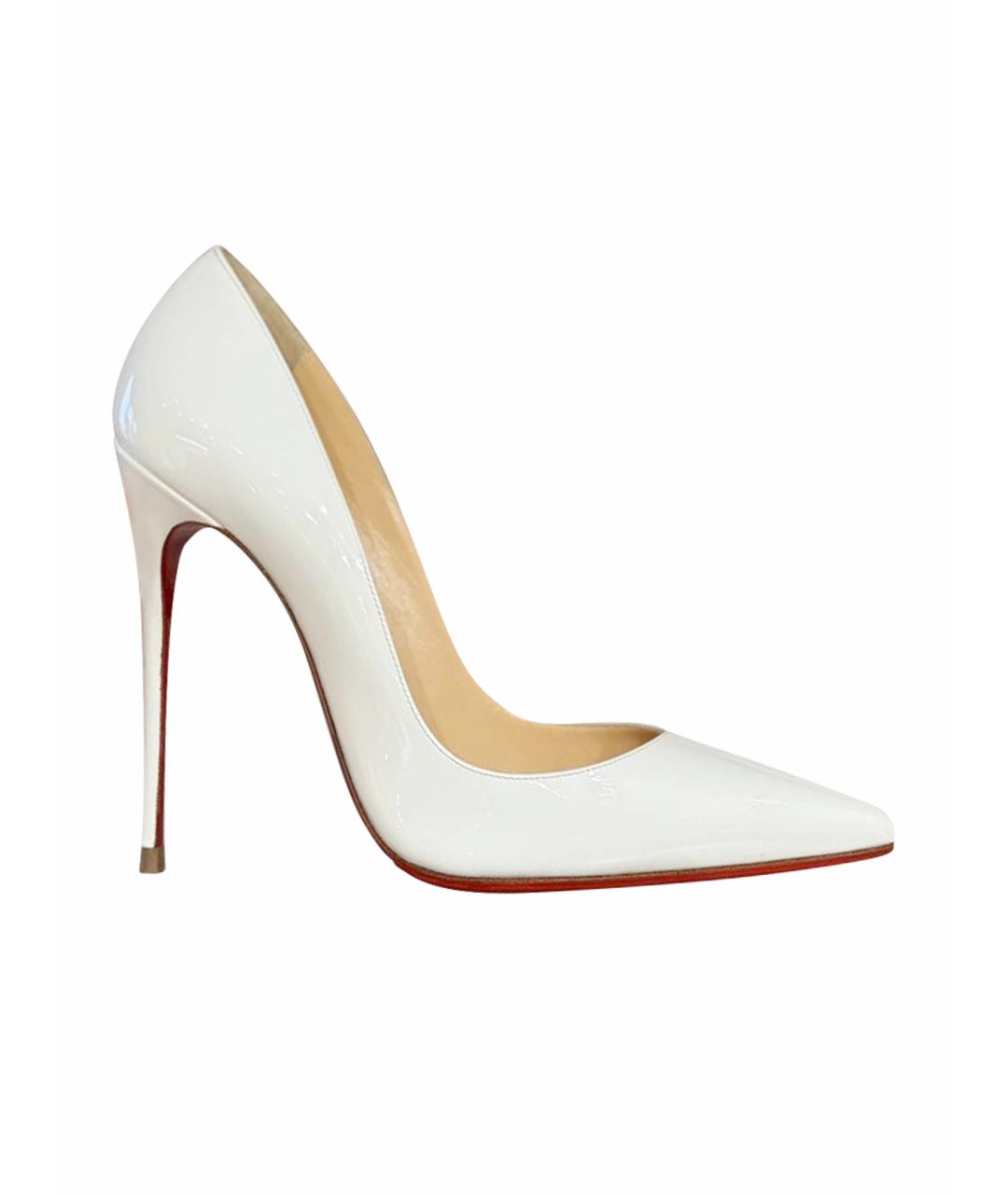 CHRISTIAN LOUBOUTIN Белые туфли из лакированной кожи, фото 1
