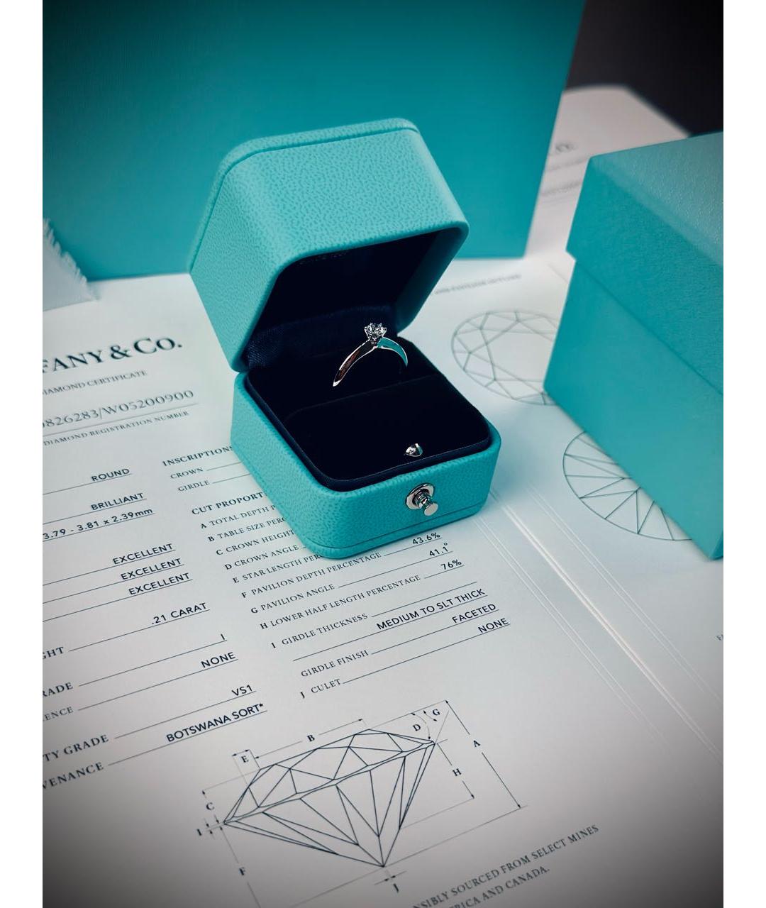 TIFFANY&CO Серебряное платиновое кольцо, фото 5