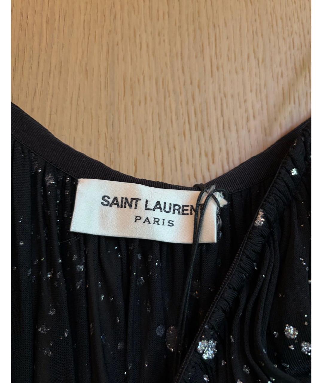 SAINT LAURENT Черное креповое коктейльное платье, фото 4
