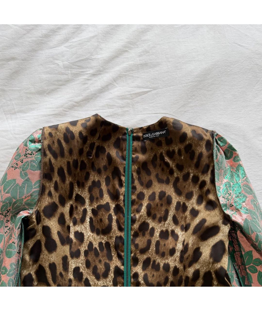 DOLCE&GABBANA Мульти полиэстеровое коктейльное платье, фото 3