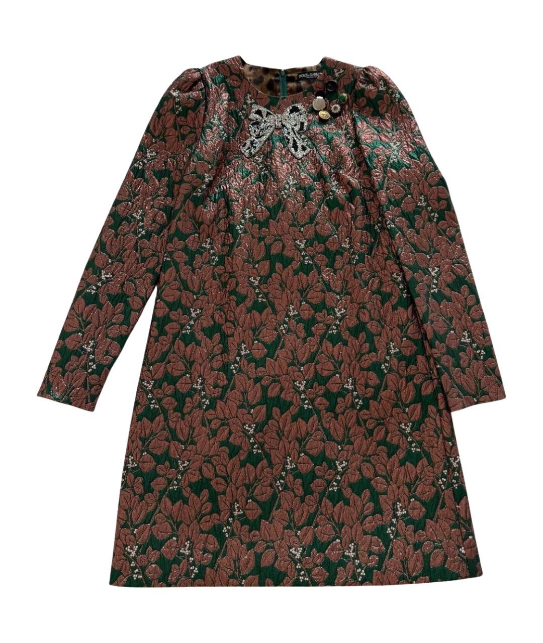 DOLCE&GABBANA Мульти полиэстеровое коктейльное платье, фото 1