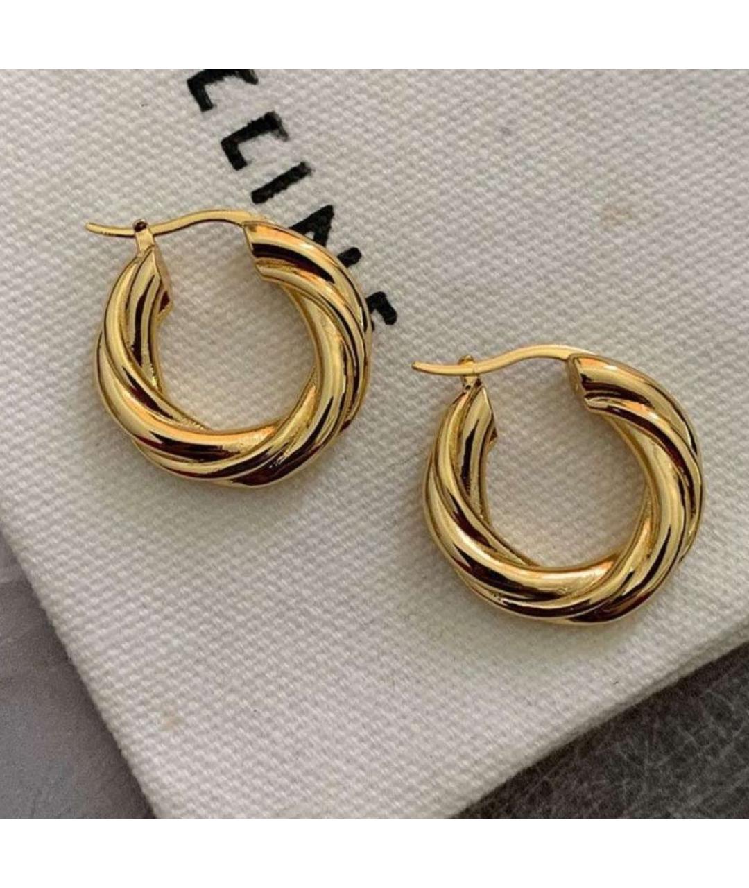 CELINE Золотые латунные серьги, фото 4