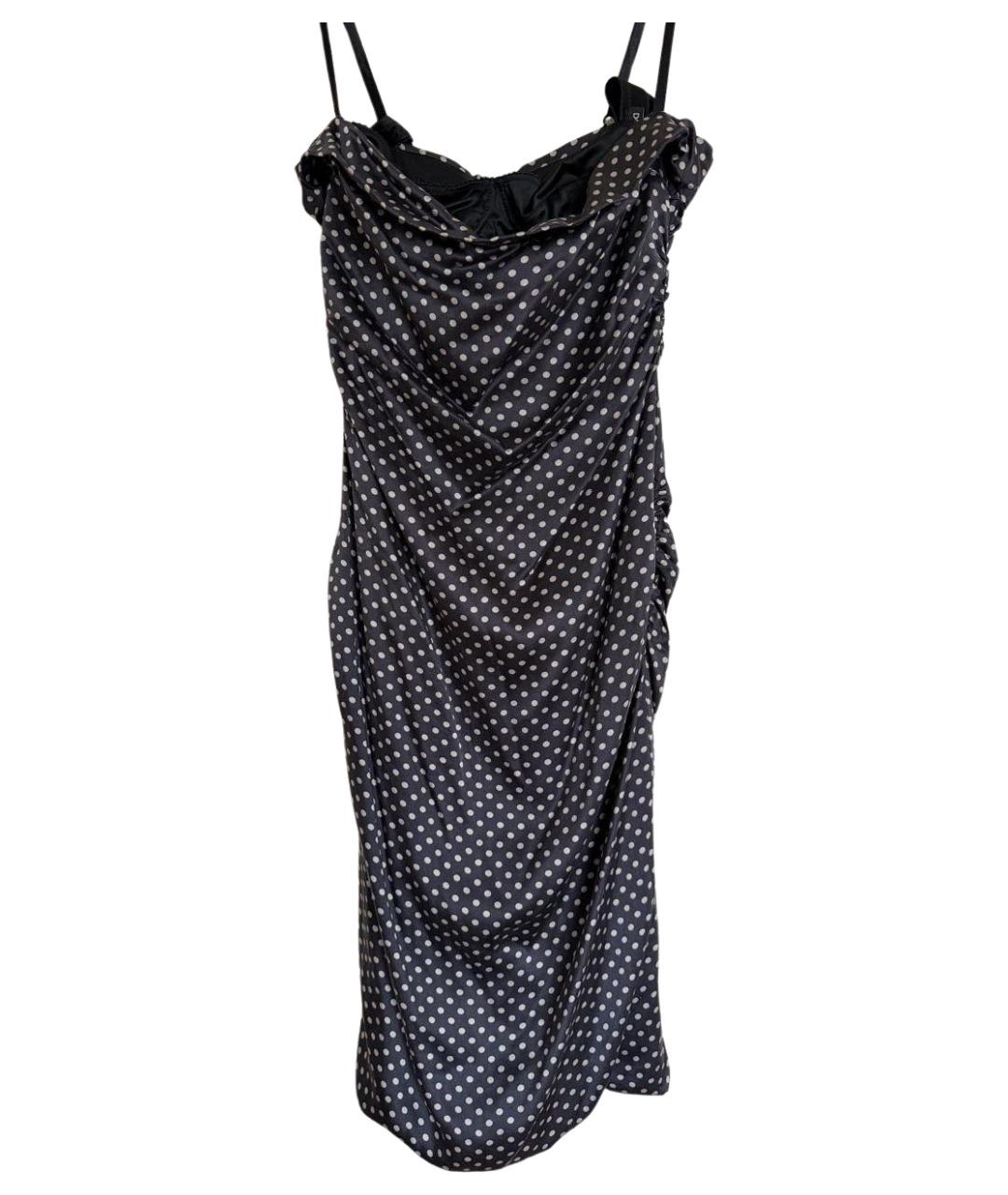 DOLCE&GABBANA Мульти шелковое коктейльное платье, фото 1