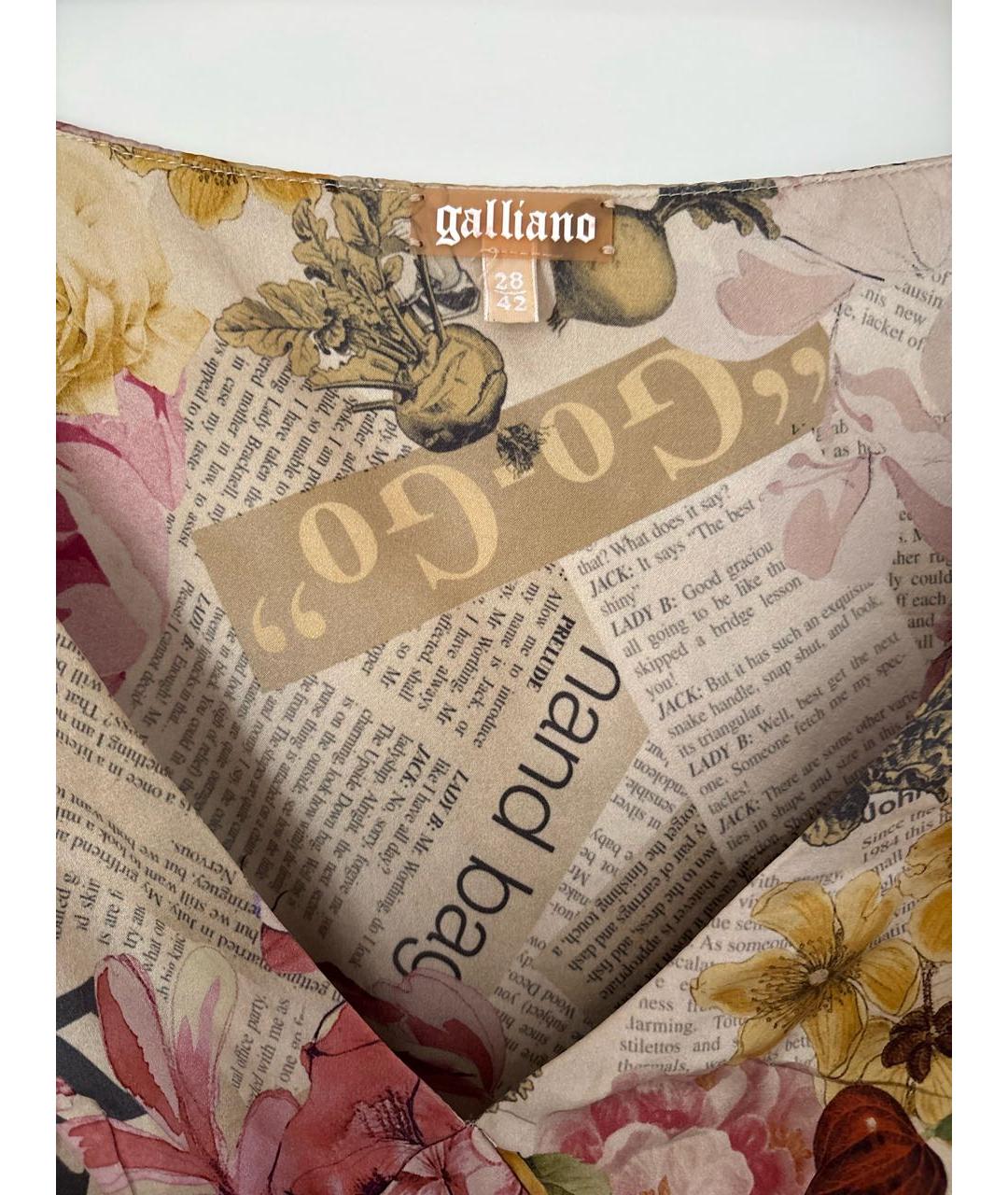 JOHN GALLIANO Мульти шелковая майка, фото 3